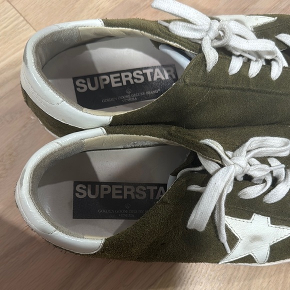 Golden Goose Olive Green and White Sneakers - Picture 2 of 4